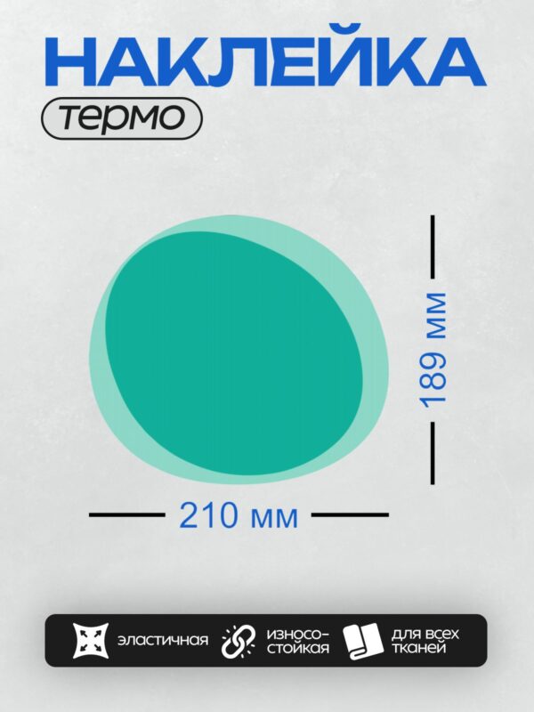 Термонаклейка на одежду DTF / Бирюзовый круг с голубым контуром.