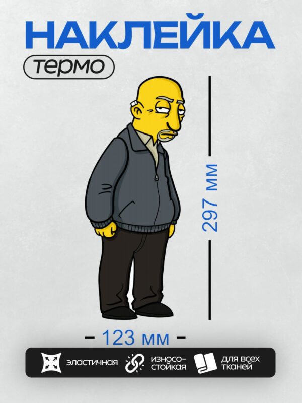 Термонаклейка на одежду DTF / Мультяшный персонаж с седыми волосами и в тёмной куртке.