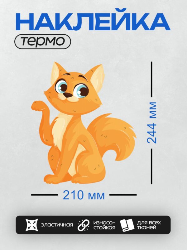 Термонаклейка на одежду DTF / Рыжий котёнок с большими голубыми глазами.