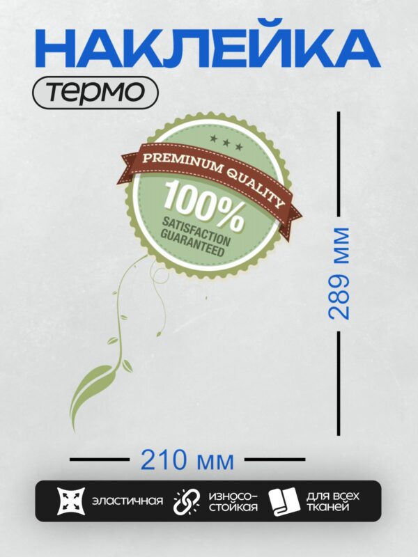 Термонаклейка на одежду DTF / Значок премиум-качества с растительным узором.