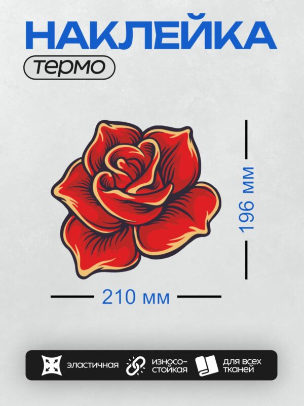 Термонаклейка на одежду DTF / Букет из красных и розовых роз, векторная иллюстрация.
