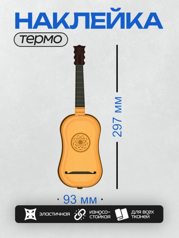 Термонаклейка на одежду DTF / Испанская виуэла XVI века с декоративным узором.