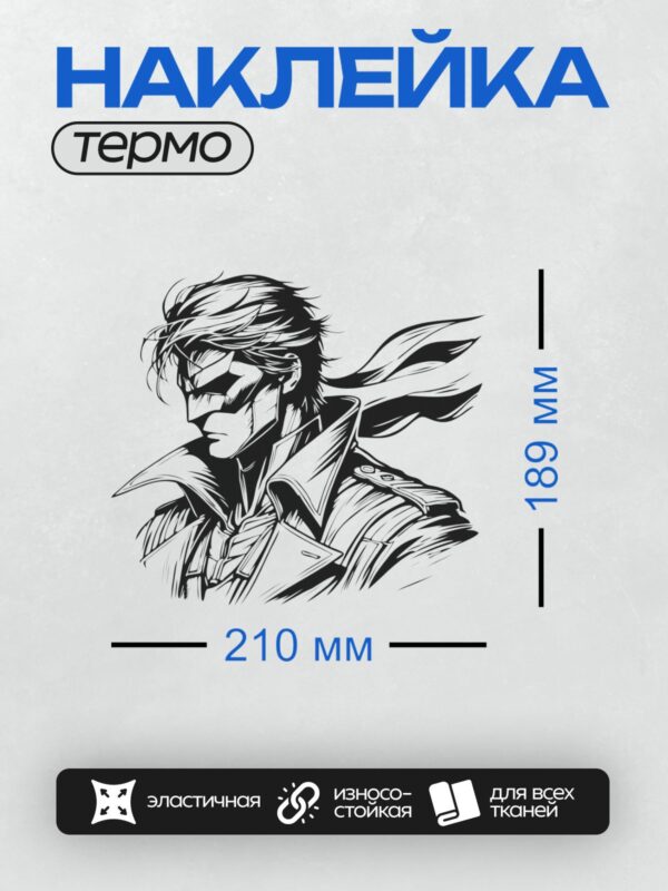 Термонаклейка на одежду DTF / Таинственный герой в маске и плаще, готовый к действию.