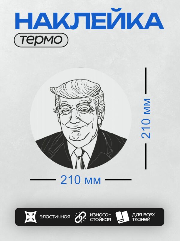 Термонаклейка на одежду DTF / Черно-белый портрет мужчины в векторном стиле.