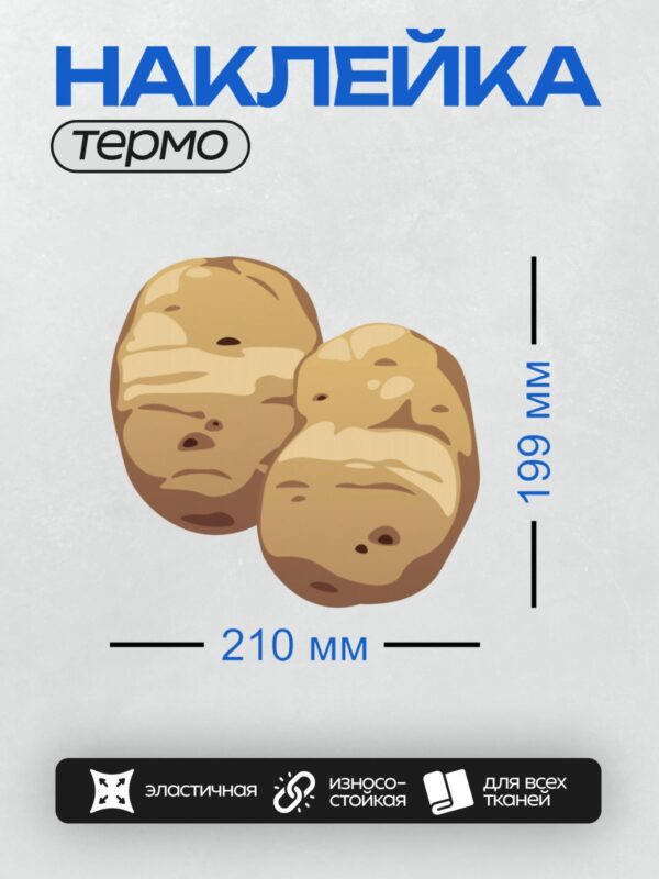 Термонаклейка на одежду DTF / Два мультяшных картофеля с забавными лицами.